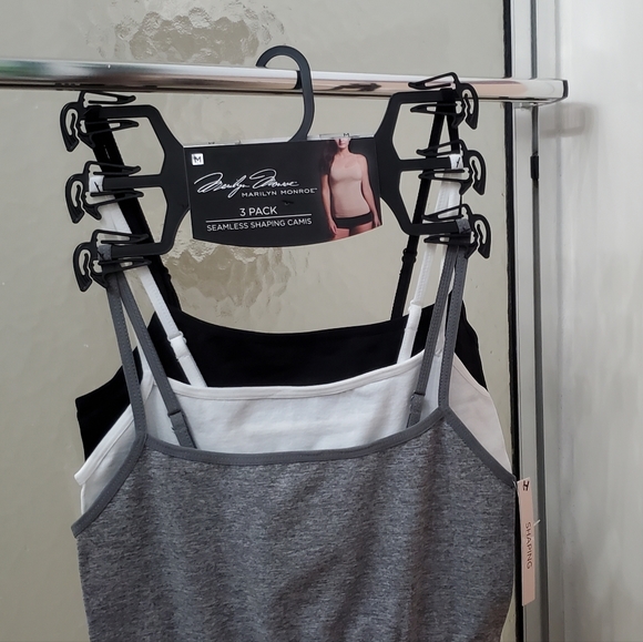 COPY - NWT MarylynMonroe 3PK Spaghetti Sleeves Seamless Shaping Camis;B/W/G;Sz … - Picture 3 of 14